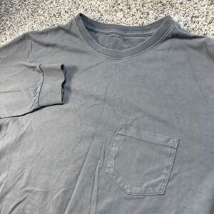 American Giant Men's XL Long Sleeve T Shirt  Gray Pocket‎ Tee Made in USA